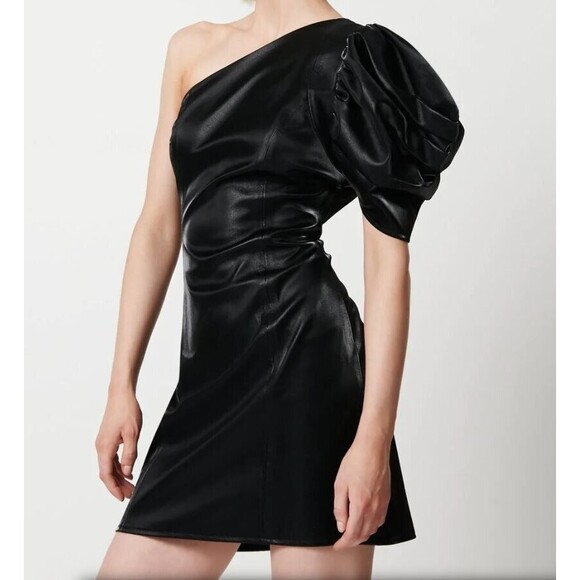 Elliatt Pandorea Mini Dress Black Vegan Leather Bodycon Retail $185 NWT Size XS - Picture 3 of 4